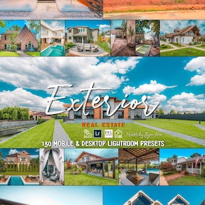 130 ZEWNĘTRZNYCH NIERUCHOMOŚCI Pakiet Lightroom Presets / Zewnętrzne Presets dla Fotografów Nieruchomości / Presets zewnętrzne / Filtry nieruchomości