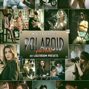 22 POLAROID LOOK Lightroom Presets Mobile and Desktop Presets, Polaroid Preset / Film Vintage Moody Aesthetic 35mm VSCO