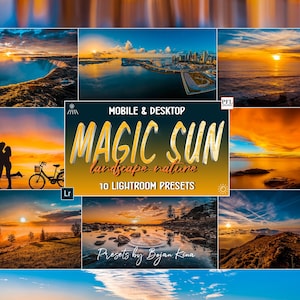 10 SUNSET Lightroom Presets, Vibrant Preset for Instagram / Landscape Presets / Sunset filter / Warm Preset for Adobe Lightroom