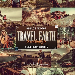 4 TRAVEL EARTH Lightroom Presets, Earthy Presets for Lightroom Mobile / Travel Lifestyle Presets / Nature Presets / Travel Blogger Presets