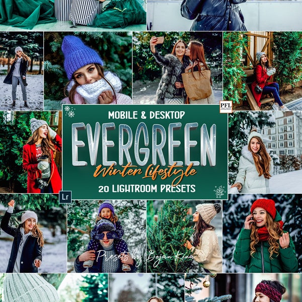 20 WINTER EVERGREEN Lightroom Presets, Winter Holiday Presets / Evergreen filters / Outdoor Winter filters / Evergreen Presets for Winter