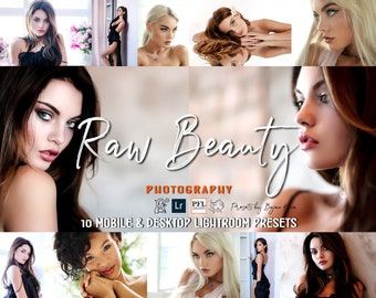 RAW Portrait Lightroom Presets, Beauty Retouch (Mobile & Desktop)