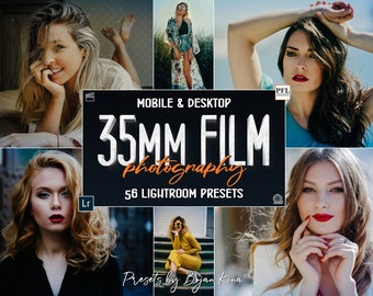 56 35MM FILM Lightroom Presets, Analog Retro Vintage film preset / 35mm preset / Vintage Film Preset / 35mm filter