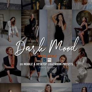20 DARK MOOD Lightroom Mobile & Desktop Presets / Dark Aesthetic Influencer Presets / Lifestyle Blogger Presets / Moody Instagram Filter