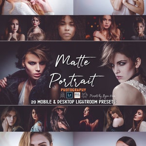 20 MATTE PORTRAIT PRO Lightroom Presets, Matte Presets Face beauty Selfie makeup retouch headshot skin tone Perfect Insta theme