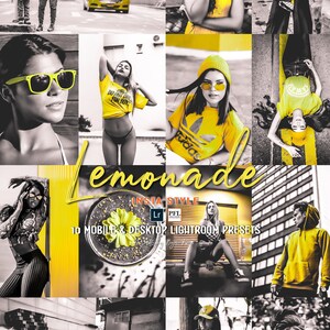 10 YELLOW COLOR Lightroom Presets, Only Yellow Color Presets for desktop and mobile Lemon Cream Sepia photo filter
