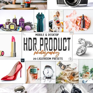 HDR-produktfotografering Lightroom-förinställningar, mobil och dator