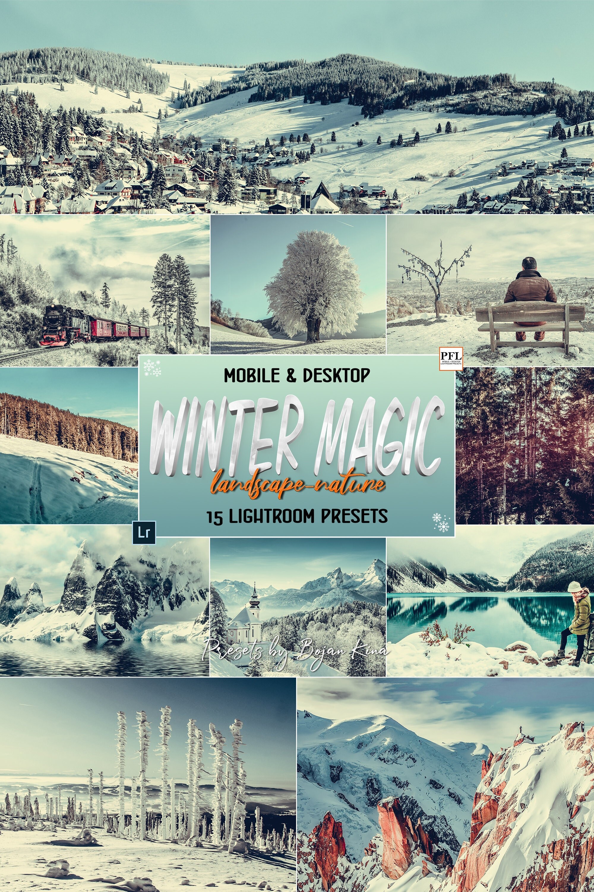 15 WINTER Landscape Lightroom Presets, Winter Travel Photography Preset / Winter Preset / Desktop Presets for Winter / Landscape Presets