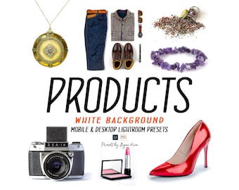 White Background Lightroom Presets, Product Photography (20 Mobile & Desktop)
