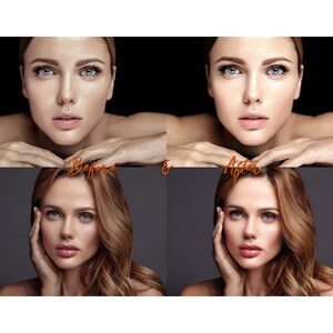 70 PORTRAIT PRO Lightroom Mobile and Desktop Presets, Portrait Presets / Bright Face Beauty Vibrant Selfie Makeup Retouch Clean Matte image 7