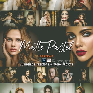 20 MATTE PASTEL PORTRAIT Lightroom Presets, gorgeous pastel matte tone Portrait Presets / Portrait Presets / best photo filters