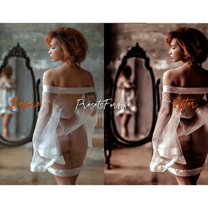 20 BOUDOIR Lightroom Presets, Instagram Presets / Boudoir photo filter for portrait and perfect skin / Lingerie presets / Dark Moody Preset image 4