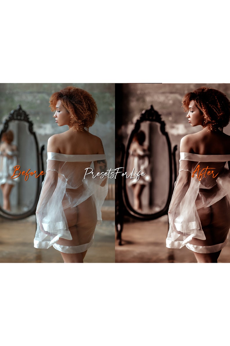 20 BOUDOIR Lightroom Presets, Instagram Presets / Boudoir photo filter for portrait and perfect skin / Lingerie presets / Dark Moody Preset image 4