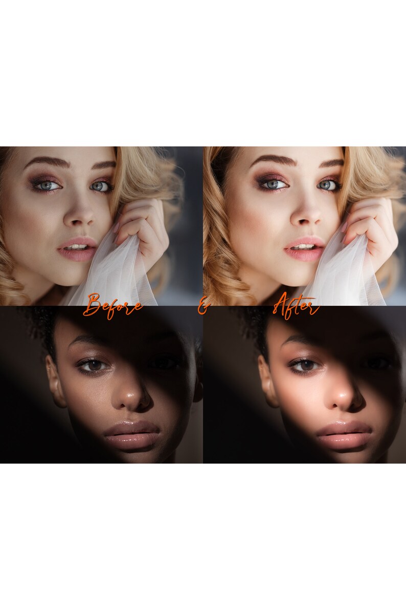 70 PORTRAIT PRO Lightroom Mobile and Desktop Presets, Portrait Presets / Bright Face Beauty Vibrant Selfie Makeup Retouch Clean Matte image 4