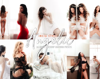 20 BOUDOIR Lightroom Presets, Bright Glowy Instagram LR Presets / Boudoir photo filter for perfect skin and bright theme / Lingerie presets