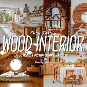 20 REAL ESTATE Wood Interior Lightroom Presets, Real Estate Presets / Interior Design Presets / Wood Color Pop Interior filters
