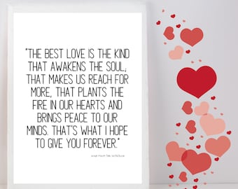 Die beste Liebe ist die Art.. Noah from The Notebook, Love Quote, -- Valentines Day, Hochzeit, Jubiläumsgeschenk