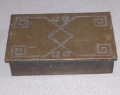 Antique Silver Crest Sterling and Bronze Overlay Humidor Box