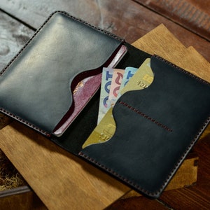 Porta pasaporte personalizado, billetera de viaje de cuero, regalo para viajeros, estuche para pasaporte con monograma, regalo de Navidad para él, estuche para pasaporte