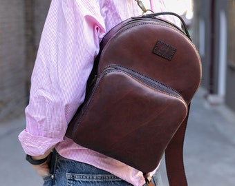 leather backpack, Handcrafted Leather Backpack, Daily Backpack Bag,Handmade Leather Backpack Purse, Personalized Bag, brown rucksack