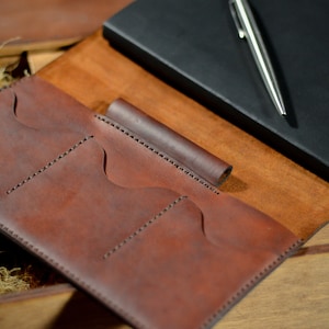 Leather Portfolio Case, Handmade Leather Personalized Portfolio for Business, Personalized Field Notes Cover, Journal Cover with Journal
