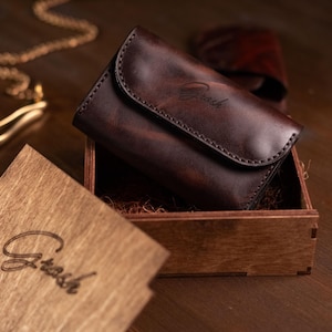 Handmade Leather Wallet for Women – Compact Card & Coin Purse with Zipper | personalized | Elegant Small Leather Wallet | Gift for Her