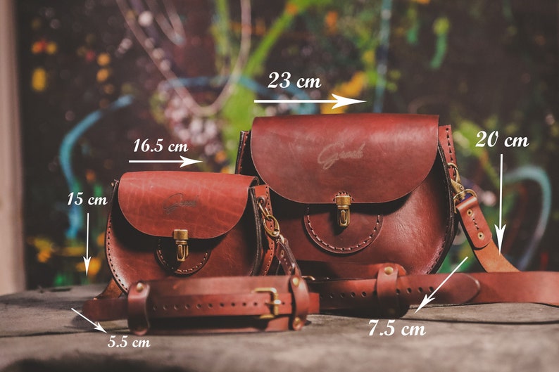 Leather crossbody purse, Handmade crossbody bag, brown leather crossbody, Full grain leather shoulder bag, Christmas gifts, personalized bag image 1