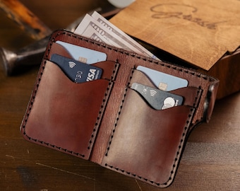 Personalized Leather Biker Wallet: Japan Style Trucker Wallet