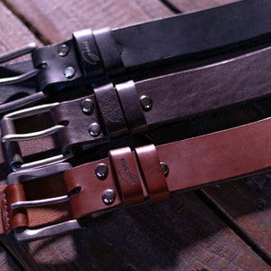 Handmade Italian Leather Belt: Personalized Brown, Black, Chocolate
