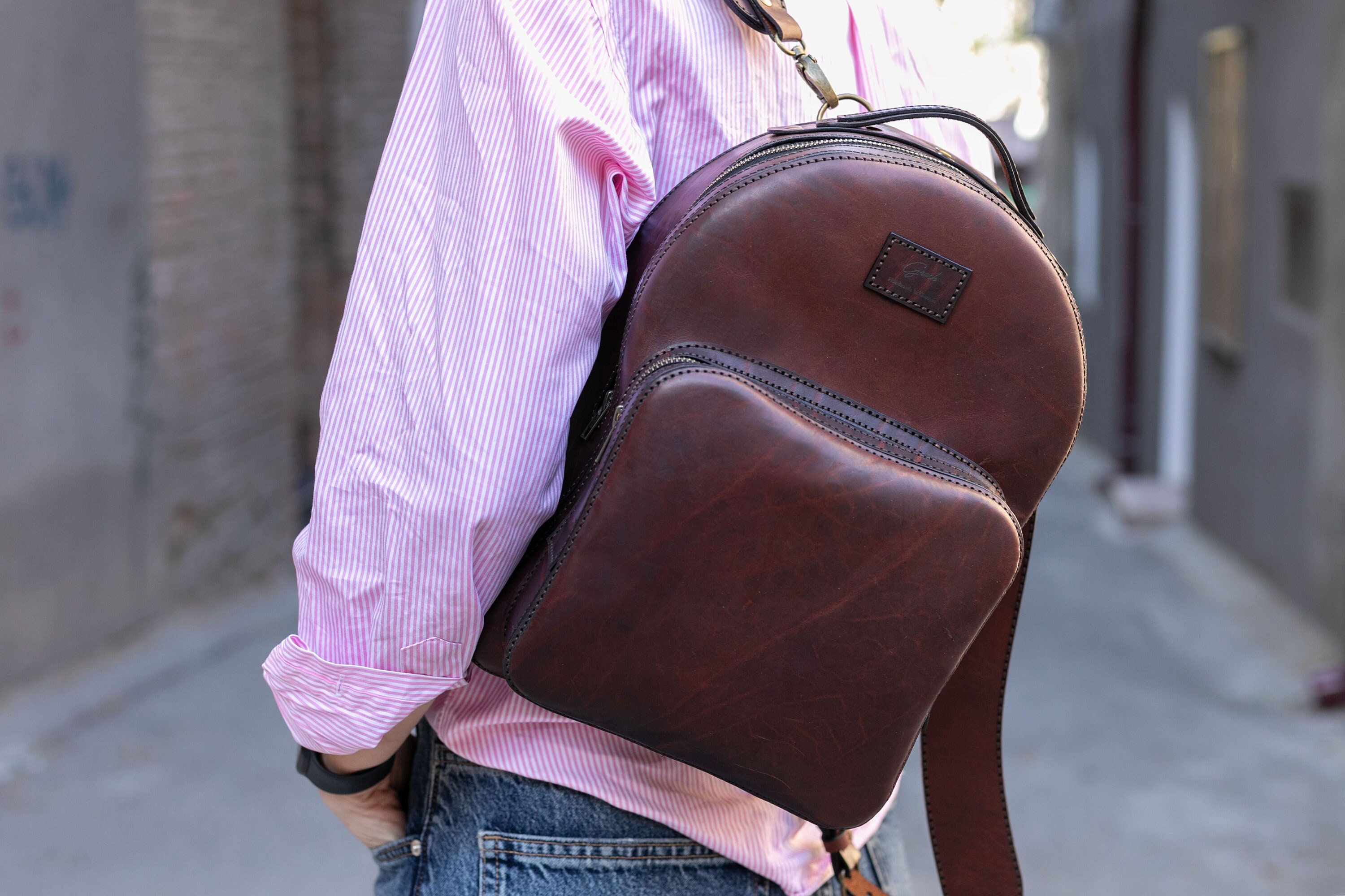 Handcrafted Leather Backpack: Personalized Brown Rucksack - Etsy