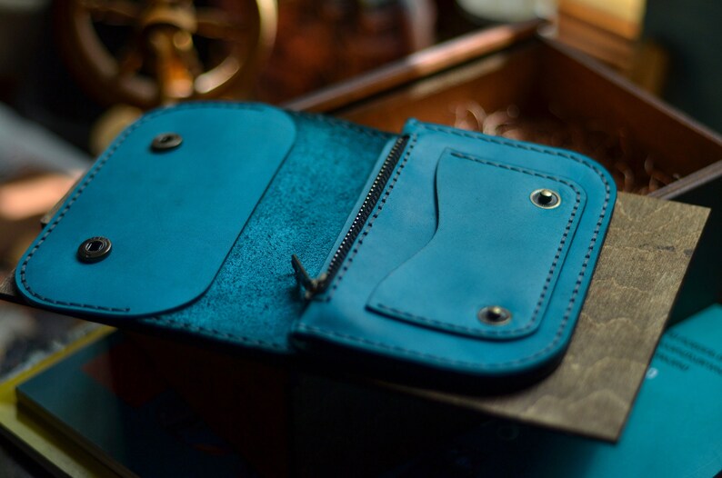 Small Leather Zip Wallet Womens Wallet From Genuine Leather Etsy