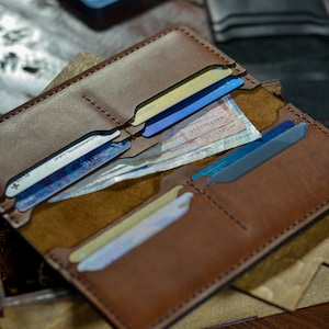 Portefeuille long voyage pour homme, portefeuille chéquier en cuir, cadeau témoin, cadeau fête des pères, portefeuille élégant pour petit ami, portefeuille personnalisé