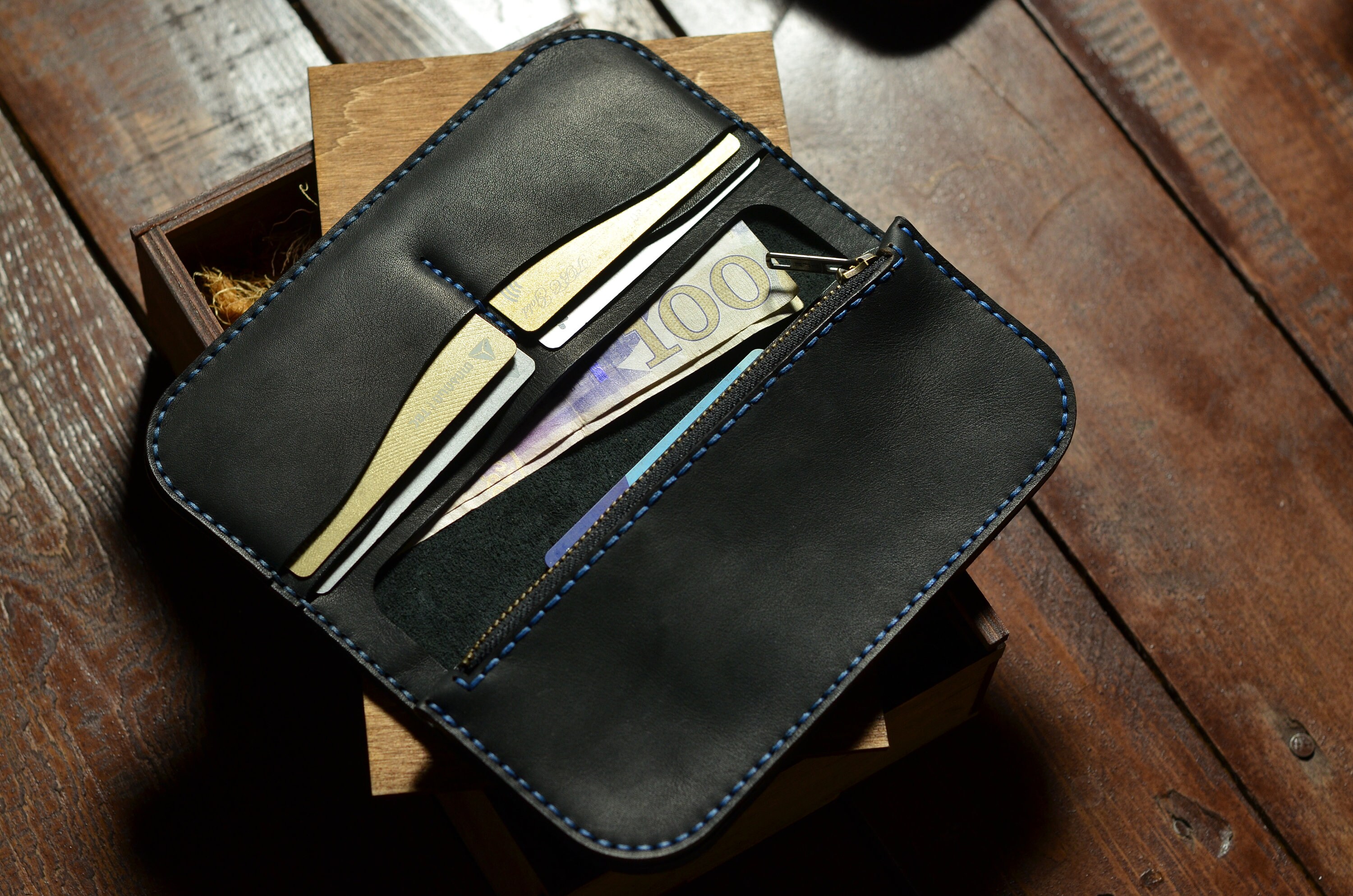 Black Monogram Wallet for Him Trucker Wallet for Him Etsy UK