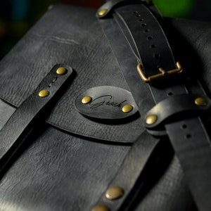 Schwarze Messenger-Tasche für Frauen, Leder Classy Bag, handgemachte mittlere Crossbody Geldbörse, jeden Tag DamenTasche Bild 5