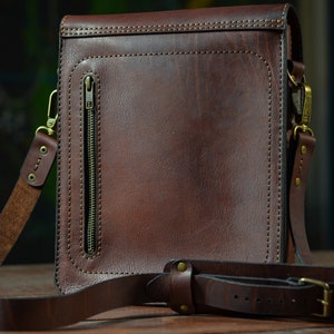 Mens Leather Messenger Bag, Leather Portfolio Bag for Him, Small ...