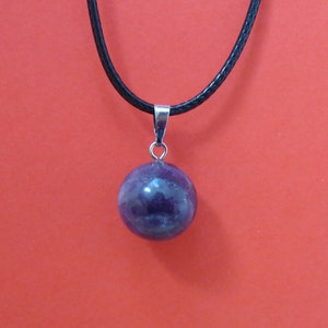 Amethyst ball gemstone, healing crystal, necklace - Amethyst, Kugel, Heilstein Kristall, Halskette