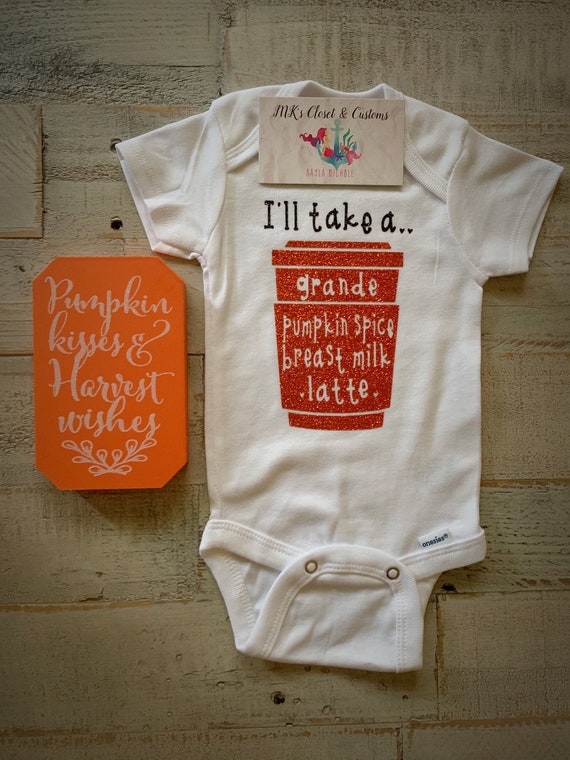 Pumpkin Spice Breast Milk Latte Glitter Onesie Fall Apparel Etsy