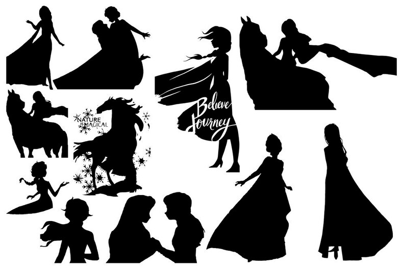 Download Frozen 2 silhouette Frozen vector collection clip art | Etsy