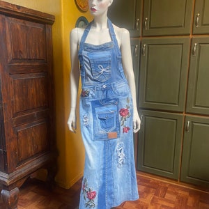 Apron, Denim Apron,Upcycled Denim Apron,Women’s Apron,Patchwork Apron,Refashioned Apron,Cooking,Shop,Crafting,Hosting,Gardening,Barista