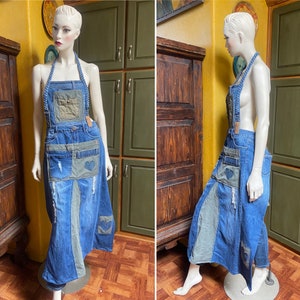 Apron, Upcycled Denim Apron, refashioned Denim Apron, Denim/Cargo Apron, Reworked Denim, Womens Apron,Shop,cooking,gardening,Crafting Apron