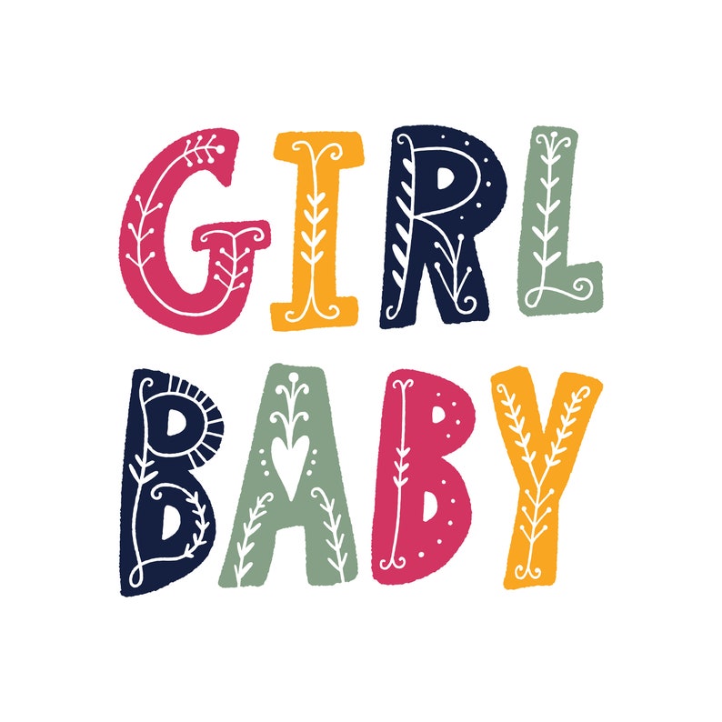 Vector Lettering Girl Illustration Clipart Illustrator Eps Etsy
