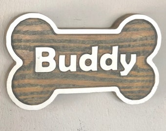 Perfect signs for Gift Custom Name with Paw and Ribbon Upgraded Personalized Dog Bone The Nicest Ornament For Home Dog House Wooden Sign Decor