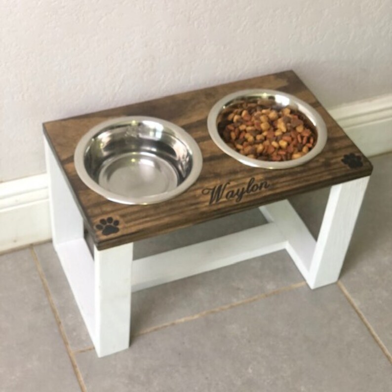 Personalized Dog Bowl Stand Raised Feeder Elevated Feeder Etsy