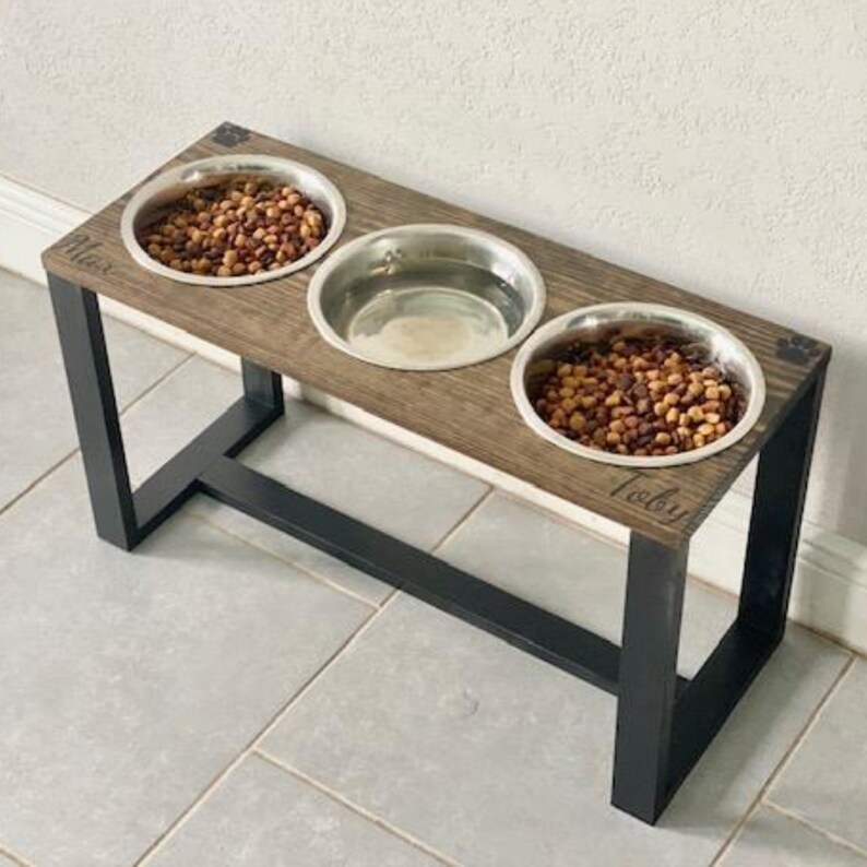 3 Bowl Feeding Stand Dog Bowl Stand Dog Feeder Greyhound Etsy
