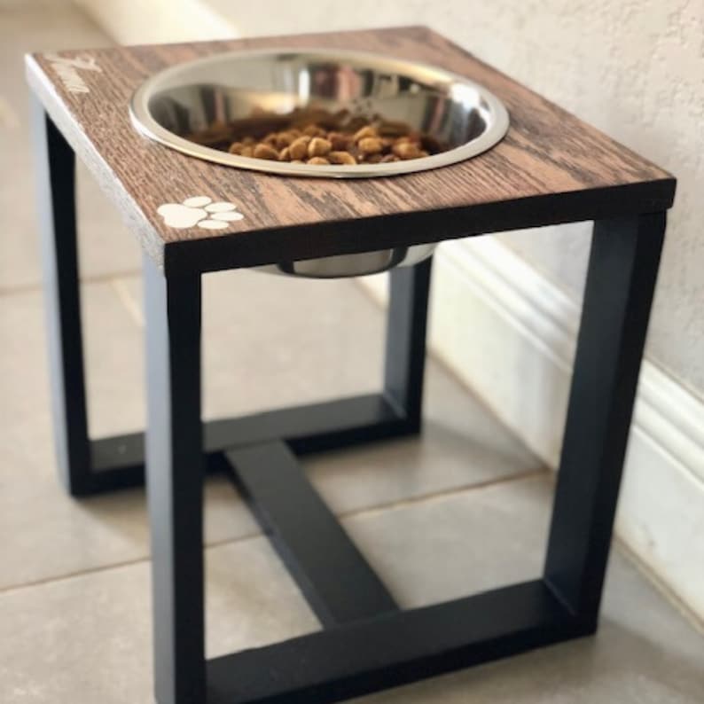 Single Dog Bowl Stand Dog Water Bowl Dog Dishes Elevated Etsy