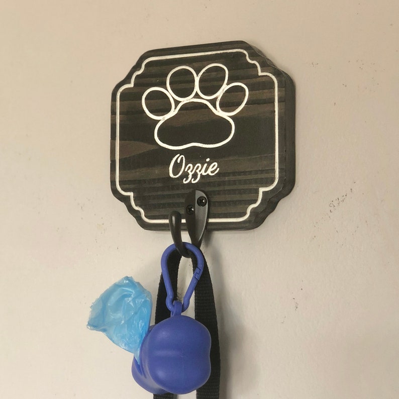 Dog Leash Holder Personalized Pet Wall Hook Key Holder For Etsy