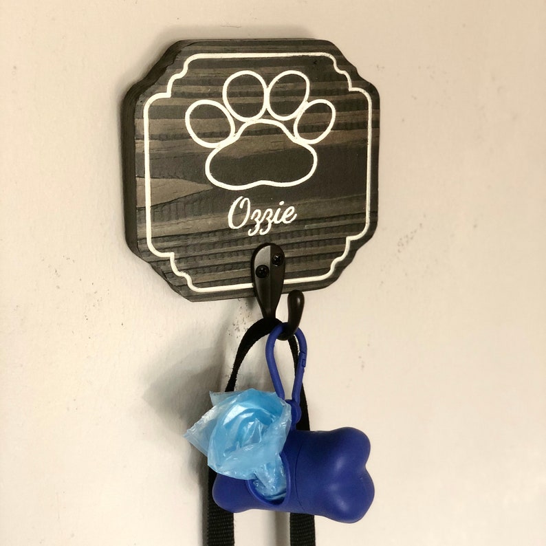 Dog Leash Holder Personalized Pet Wall Hook Key Holder For Etsy
