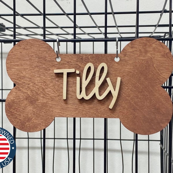 Kennel Decor - Etsy - Custom Pet Crate Id Tags With Name