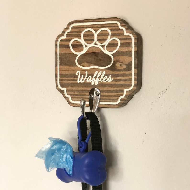 Dog Leash Holder Personalized Pet Wall Hook Key Holder For Etsy