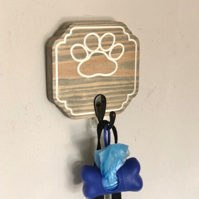 Paw Print Leash Holder For Wall Dog Leash Organizer Leash